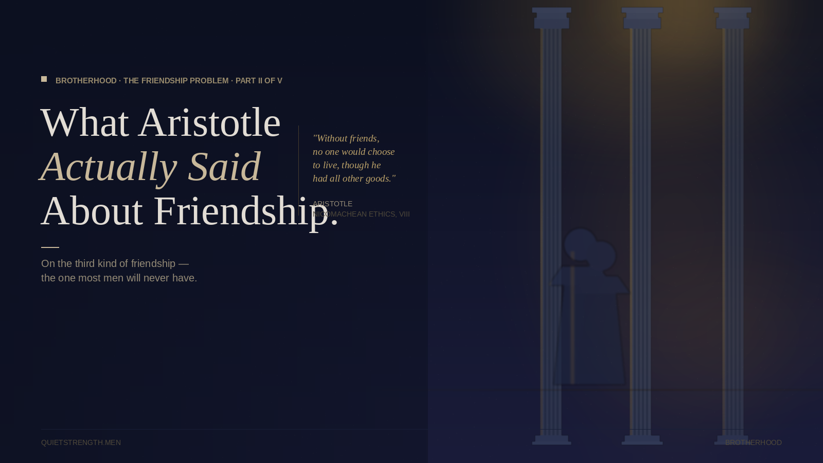 What Aristotle Actually Said About Friendship